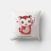 Coussin Joyeux Halloween Adorable Chat Diable Araignée Cha (Recto)