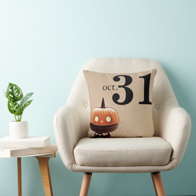Coussin Joyeux Halloween amusant (Chaise)