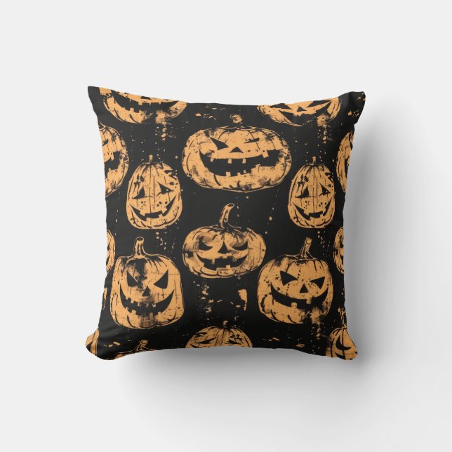 Coussin Joyeux Halloween Citrouille (Recto)