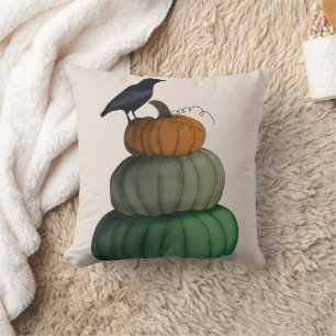 Coussin Joyeux Halloween Citrouille Crow