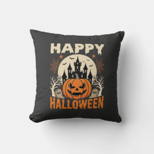 Coussin Joyeux Halloween Citrouille de Jack Château Hanté