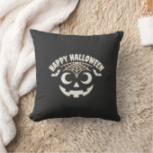 Coussin Joyeux Halloween Citrouille Visage Design_1 (Couverture)