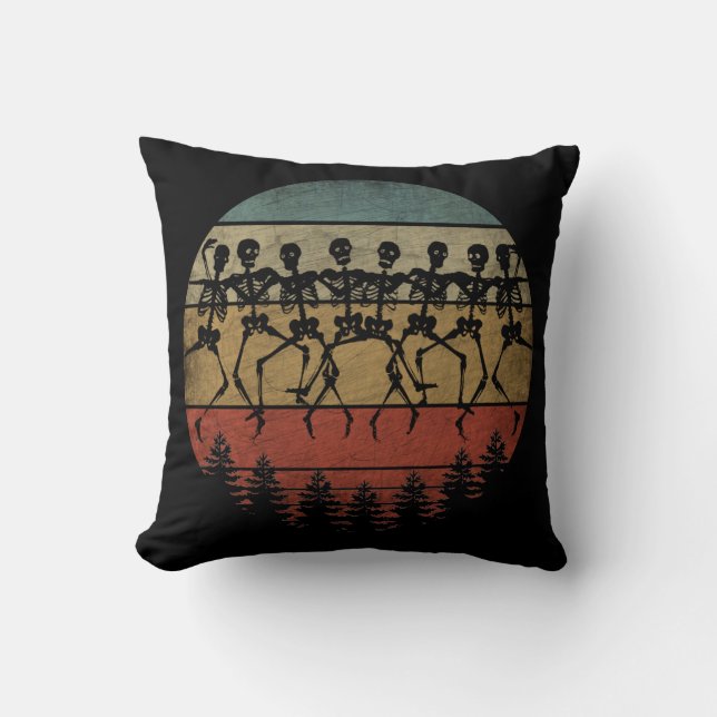 COUSSIN JOYEUX HALLOWEEN DANSE DE SQUELETTE (Recto)