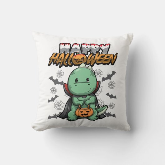 Coussin Joyeux Halloween Dragon déguisé (Recto)