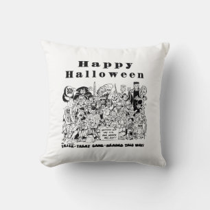 Coussin Joyeux Halloween Drôle de Sorcière Effrayante et F
