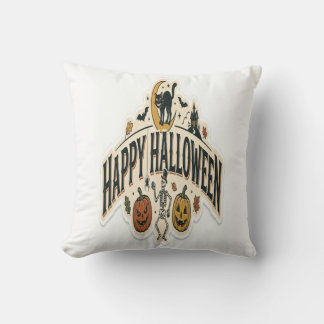 Coussin Joyeux Halloween Fantôme & Amusant Citrouille Mign