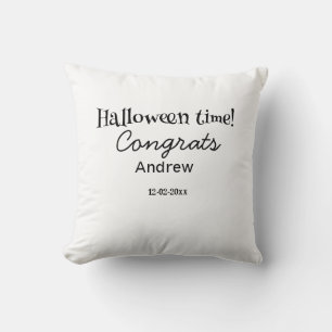 Coussin Joyeux Halloween félicitations nom date année dipl
