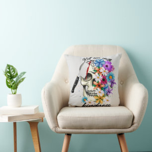 Coussin Joyeux Halloween Floral Sugar Skull Trick Treat