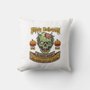 Coussin Joyeux Halloween Les Zombies Ont Mangé La Tête De