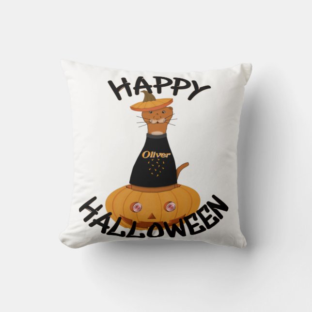 Coussin Joyeux Halloween Oliver ! (Recto)