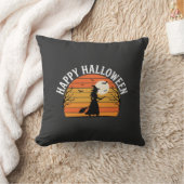 Coussin Joyeux Halloween Sorcière Coucher de soleil Design (Couverture)