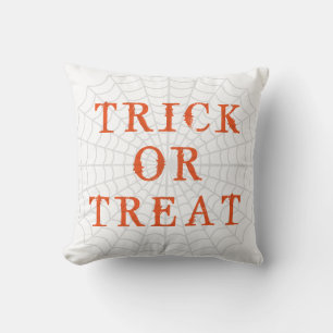 Coussin Joyeux Halloween Trick ou traiter avec Spider Web