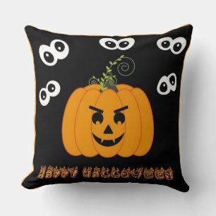 Coussin Joyeux Halloween yeux Éffrayants
