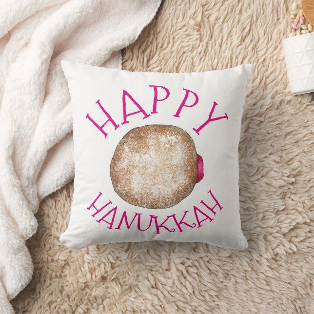 Coussin Joyeux Hanoukka Jelly Donut Doughnut Sufganiyot (Couverture)