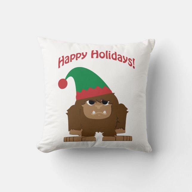 Coussin Joyeux Hokidays ! Noël Bigfoot (Recto)