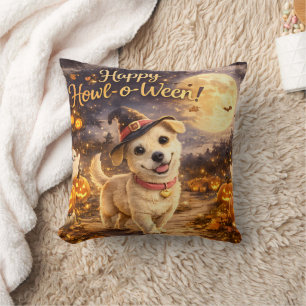 Coussin Joyeux Howl-o-Ween Chien Mignon Design Halloween