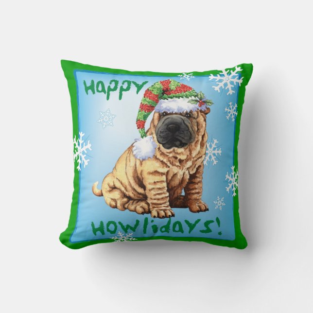 Coussin Joyeux Howliday Shar-Pei (Recto)
