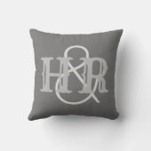 Coussin Joyeux Initiales en couple sur un (Verso)