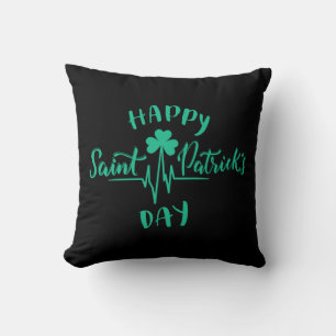 Coussin Joyeux Jour de la Saint Patrick Shamrock d'impulsi