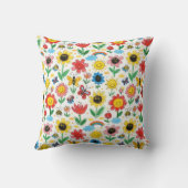 Coussin Joyeux jours - Fleur joyeuse et Motif d'amis (Verso)