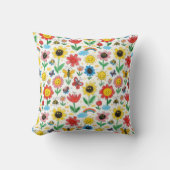 Coussin Joyeux jours - Fleur joyeuse et Motif d'amis (Recto)
