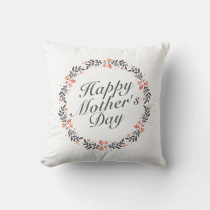 Coussin Joyeux Joyeux Fête des Mères Fleur Wreath   COUSSI