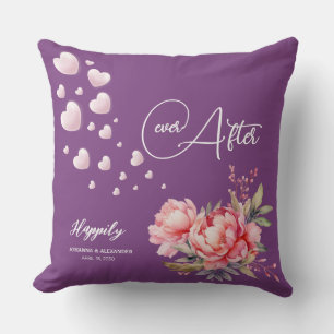 Coussin Joyeux Joyeux Jamais Après Purple Pony Rose Mariag