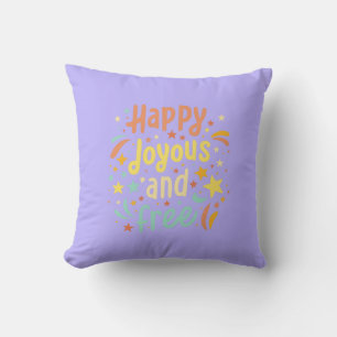 Coussin Joyeux, Joyeux, Libre, Motivationnel, Inspirationn