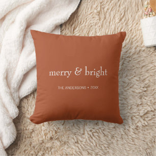 Coussin Joyeux & Joyeux Noël en terre cuite