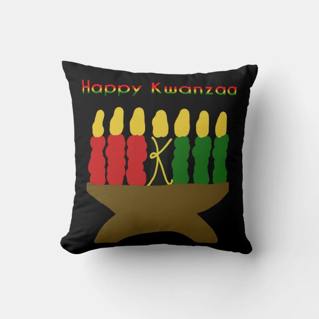 Coussin Joyeux Kwanzaa Kinara (Recto)