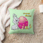 Coussin Joyeux lapin de Pâques et bébé poussin (Couverture)