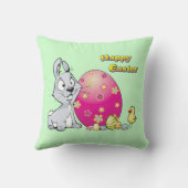 Coussin Joyeux lapin de Pâques et bébé poussin (Verso)