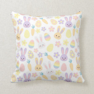 Coussin Joyeux lapin violet de Pâques