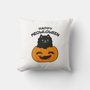 Coussin Joyeux Meowloween Funny Halloween Pun