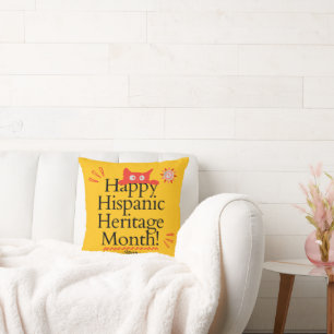 Coussin Joyeux Mois du Patrimoine Hispanique ! - Joli Chat