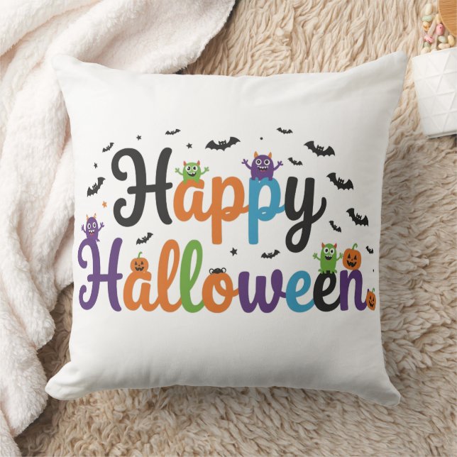 Coussin Joyeux monstres d'Halloween (Couverture)