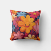 Coussin Joyeux Motif de fleurs colorées (Recto)