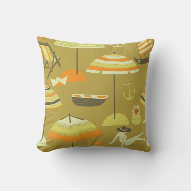 Coussin Joyeux Motif sans couture pour l'été (Recto)