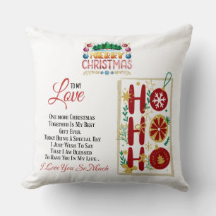 Coussin Joyeux Noël à mon amour, Cadeau de Noël