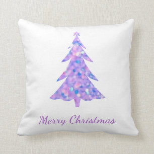 Coussin Joyeux Noël, arbre de Noël de parties scintillan