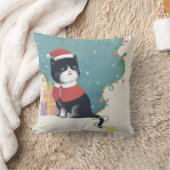Coussin Joyeux Noël : Art d'illustration de chat (Couverture)