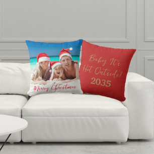 Coussin Joyeux Noël Australien Photo Rouge