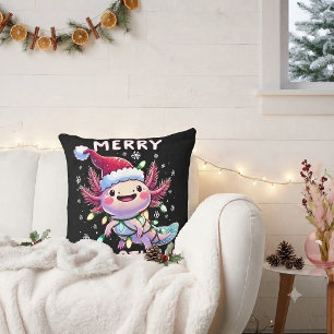 Coussin Joyeux Noël Axolotl Lumières Axolotlmas Arbre