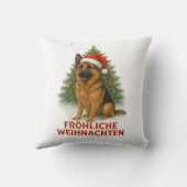 Coussin Joyeux Noël berger allemand de Noël (Verso)