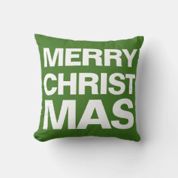 Coussin JOYEUX NOËL - blanc sur rouge et blanc sur vert