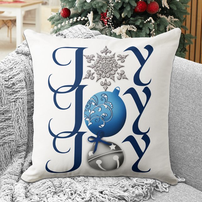 Coussin Joyeux Noël (bleu) (Créateur téléchargé)