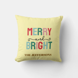 Coussin Joyeux Noël Bonne Année en famille