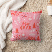 Coussin Joyeux Noël Botanique Rose-Rétro (Couverture)