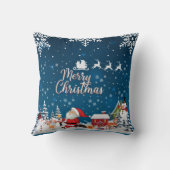 Coussin Joyeux Noël branché Flammes de neige Jeter l'oreil (Verso)