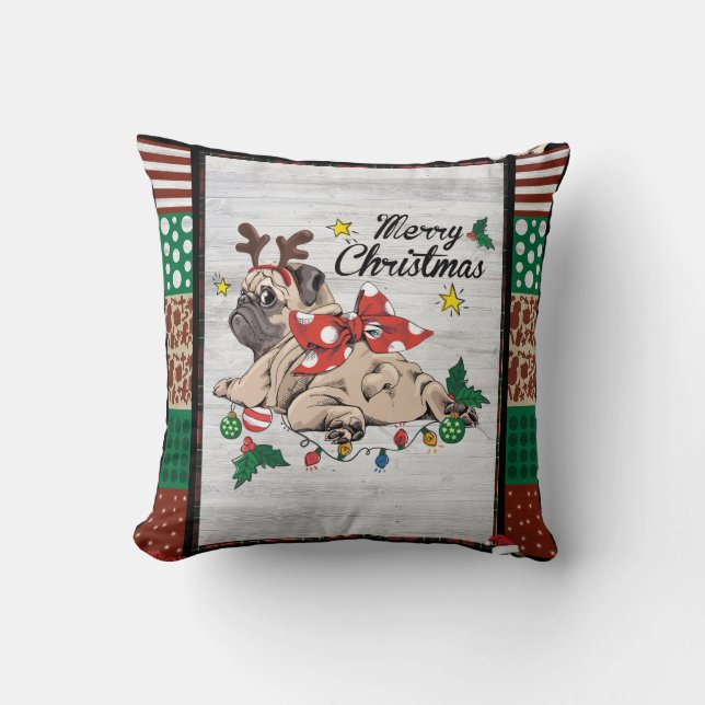 Coussin Joyeux Noël Carlin Noël Fête Carlin Amoureux (Recto)